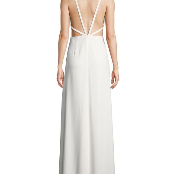 Aidan Mattox Crepe Cutout Sleeveless Gown - Picture 2 of 3
